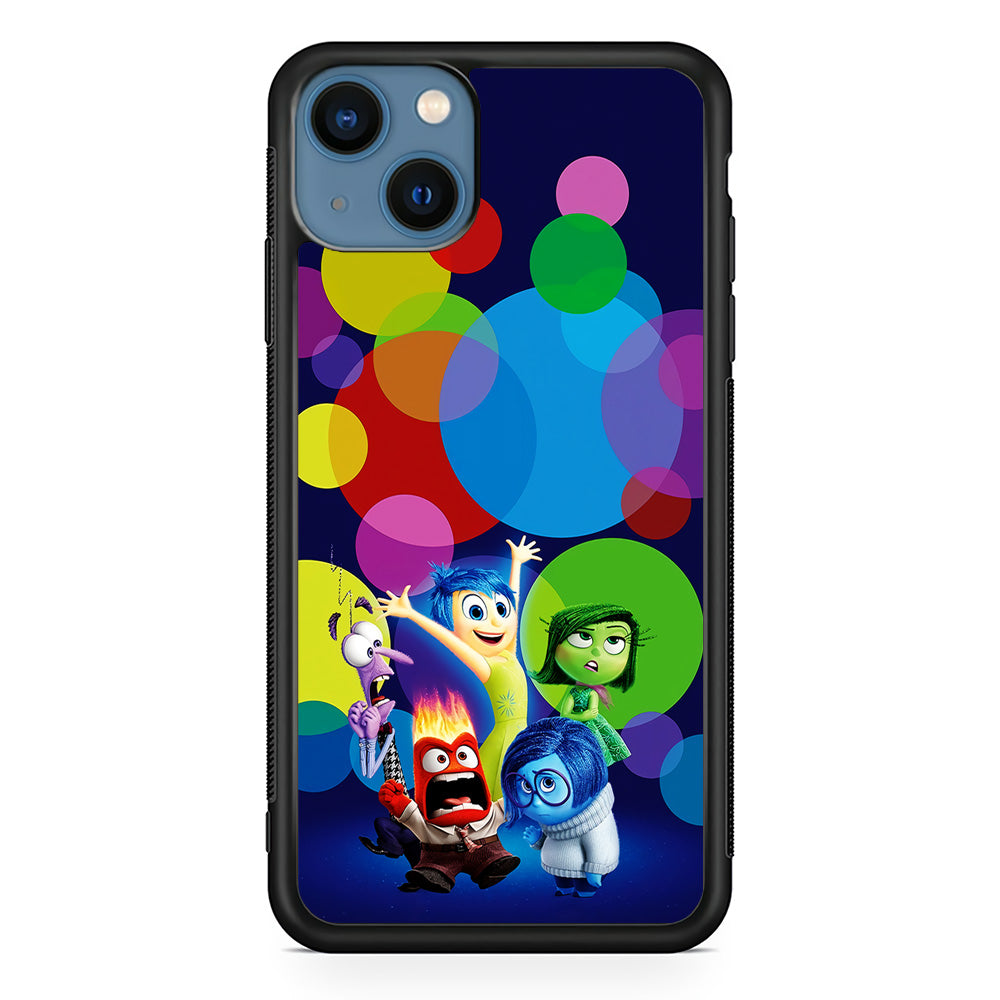 Inside Out Colorful Circle iPhone 13 Mini Case-Phone Case-Rubber Black (2D Case)-Altracase