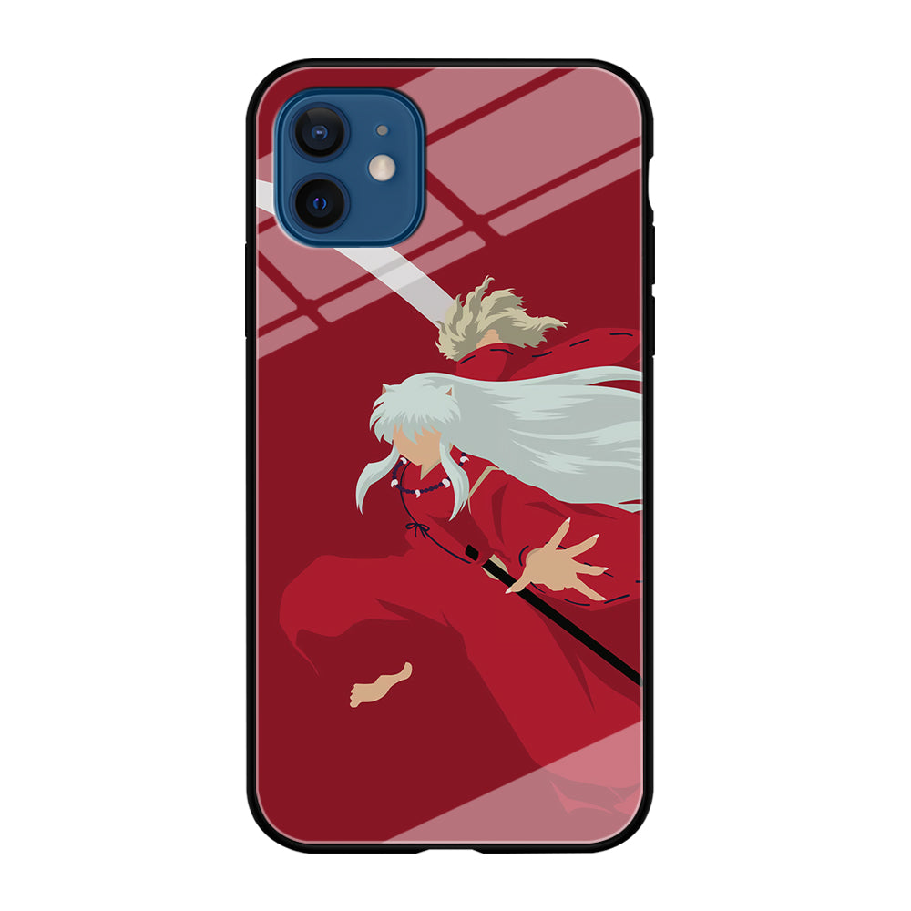 Inuyasha Red Background iPhone 12 Case-Phone Case-Tempered Glass Case-Altracase