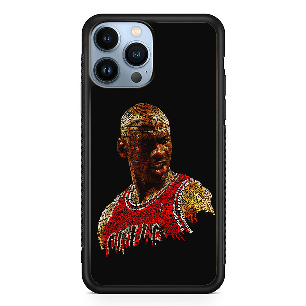 Jordan Typography Art iPhone 13 Pro Case-Phone Case-Rubber Black (2D Case)-Altracase