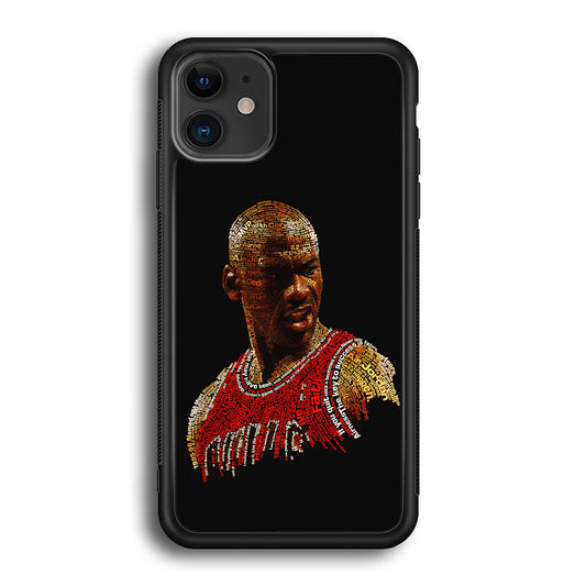 Jordan Typography Art iPhone 12 Case-Phone Case-Rubber Black (2D Case)-Altracase