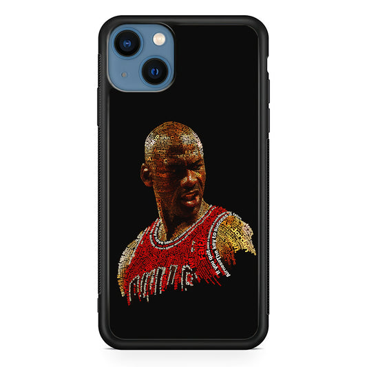 Jordan Typography Art iPhone 13 Mini Case-Phone Case-Rubber Black (2D Case)-Altracase