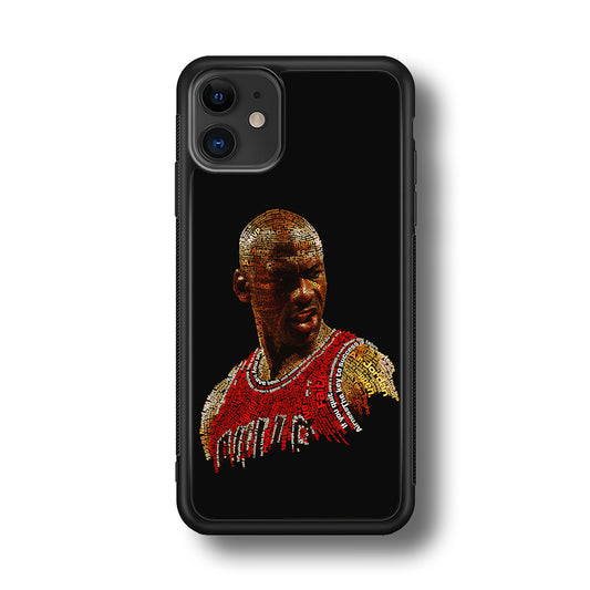 Jordan Typography Art iPhone 11 Case-Phone Case-Rubber Black (2D Case)-Altracase