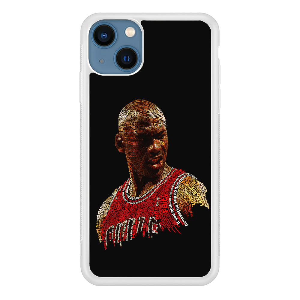 Jordan Typography Art iPhone 13 Mini Case-Phone Case-Rubber White (2D Case)-Altracase