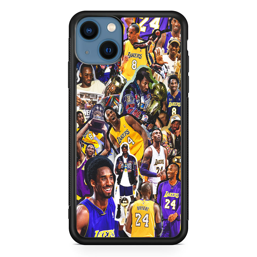 Kobe bryant lakers Collage iPhone 13 Mini Case-Phone Case-Rubber Black (2D Case)-Altracase