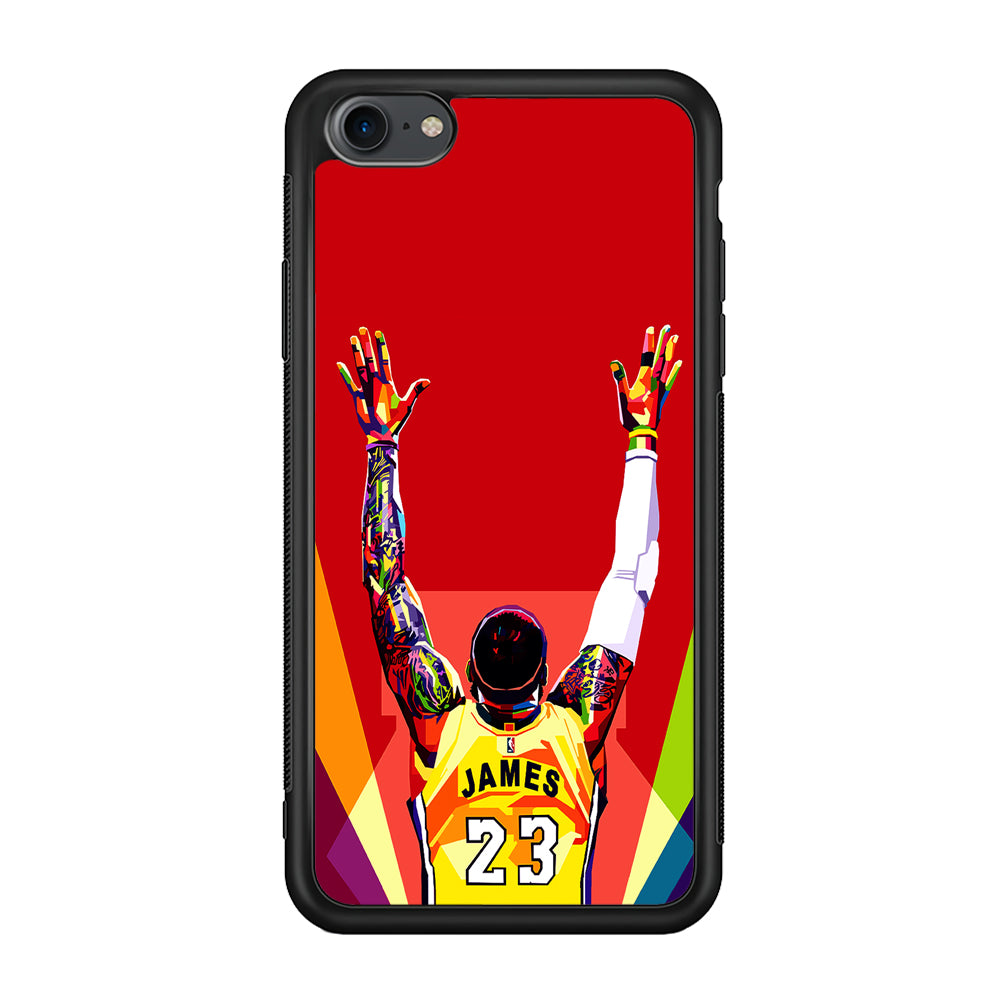 Lebron James Colorful Pop Art iPhone 7 Case-Phone Case-Rubber Black (2D Case)-Altracase