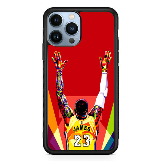 Lebron James Colorful Pop Art iPhone 15 Pro Case-Phone Case-Rubber Black (2D Case)-Altracase