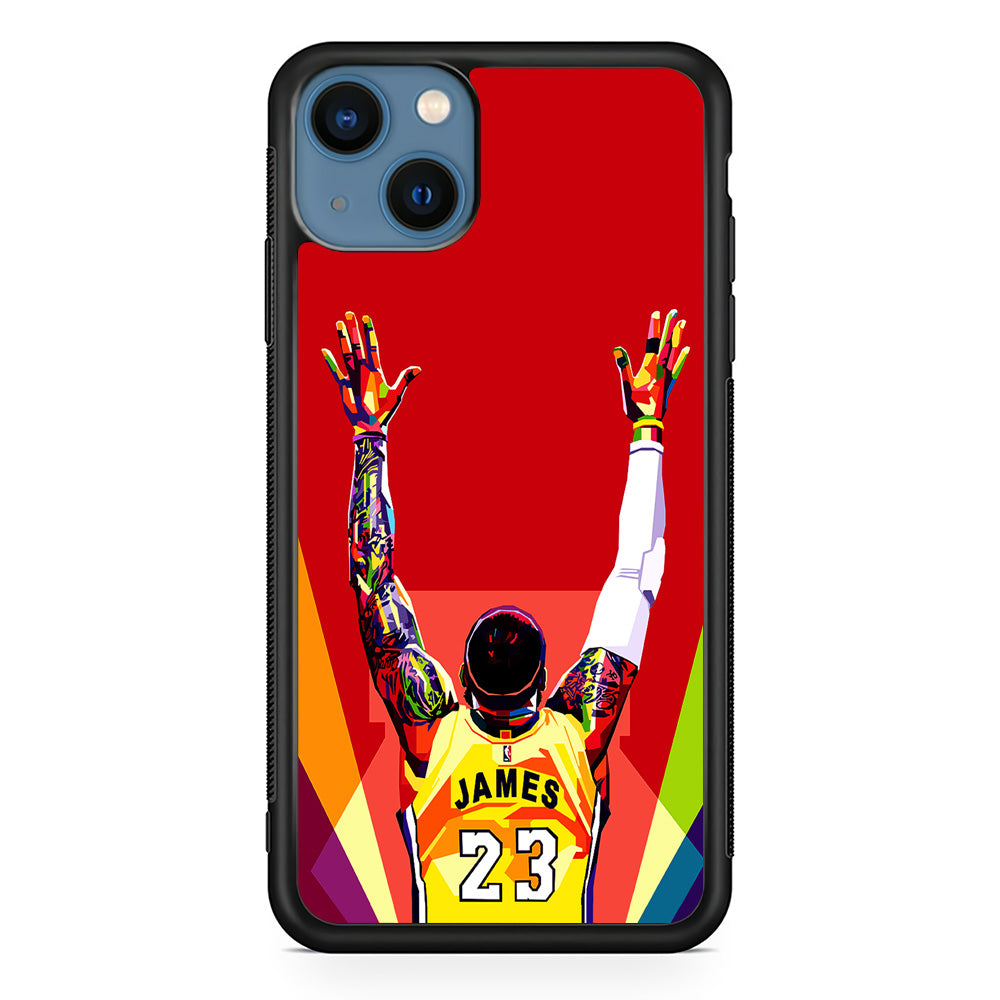 Lebron James Colorful Pop Art iPhone 13 Case-Phone Case-Rubber Black (2D Case)-Altracase