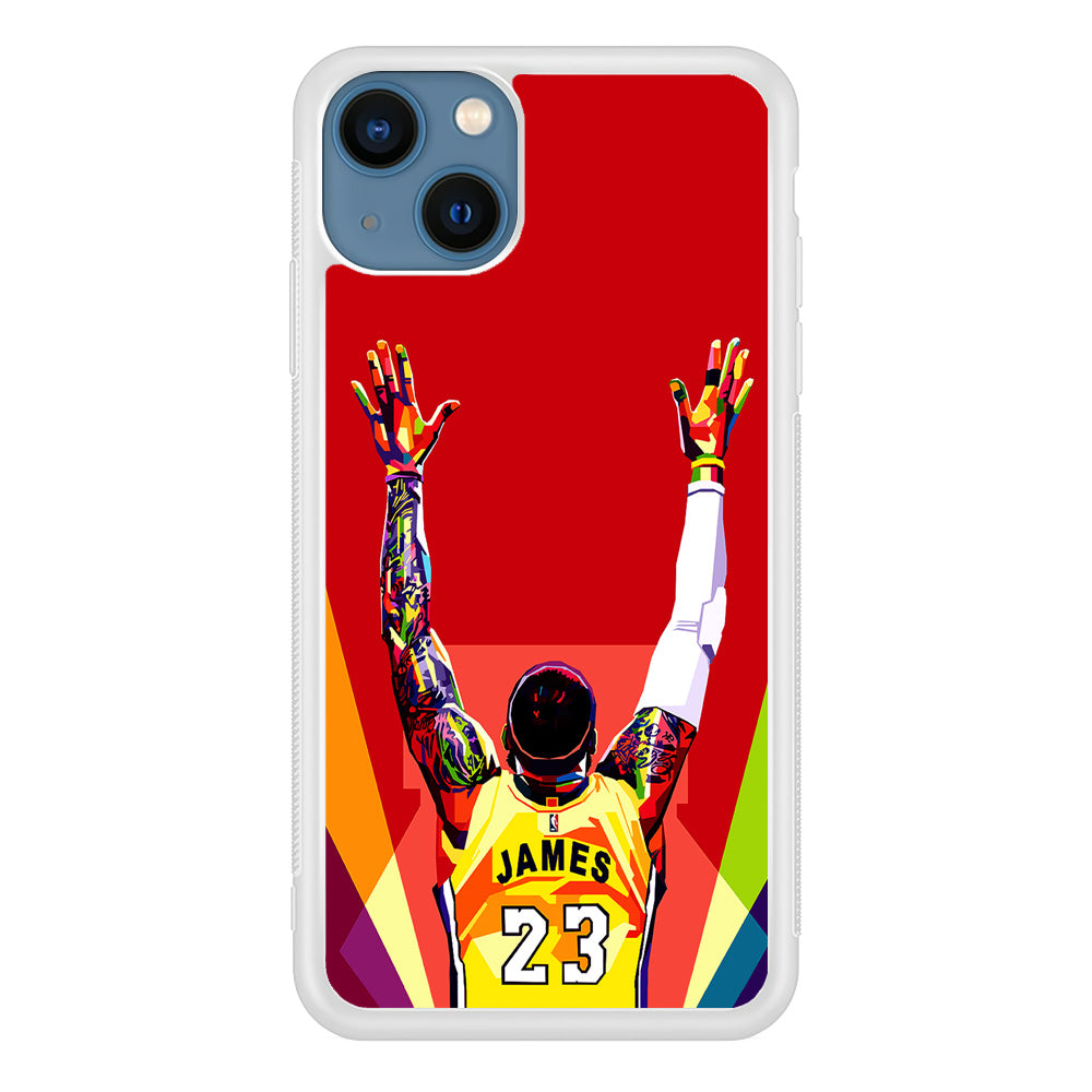 Lebron James Colorful Pop Art iPhone 13 Mini Case-Phone Case-Rubber White (2D Case)-Altracase