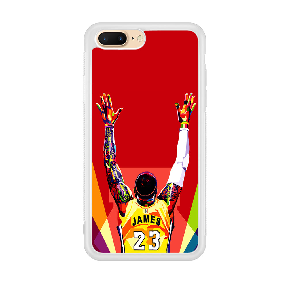 Lebron James Colorful Pop Art iPhone 8 Plus Case-Phone Case-Rubber White (2D Case)-Altracase