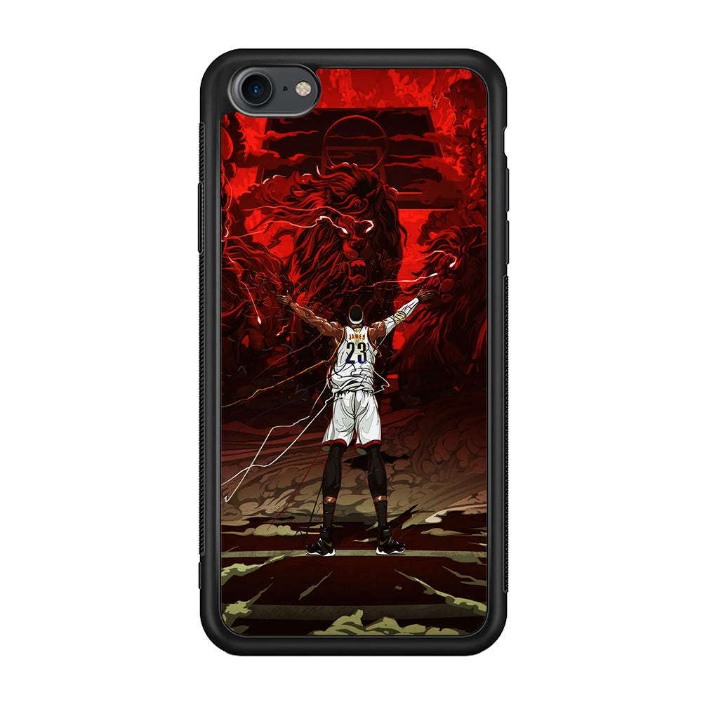 Lebron James Lion Art iPhone 8 Case-Phone Case-Rubber Black (2D Case)-Altracase
