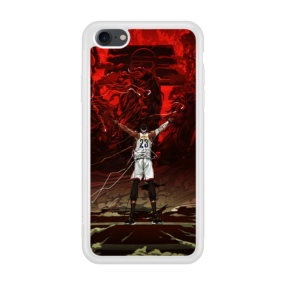 Lebron James Lion Art iPhone 8 Case-Phone Case-Rubber White (2D Case)-Altracase