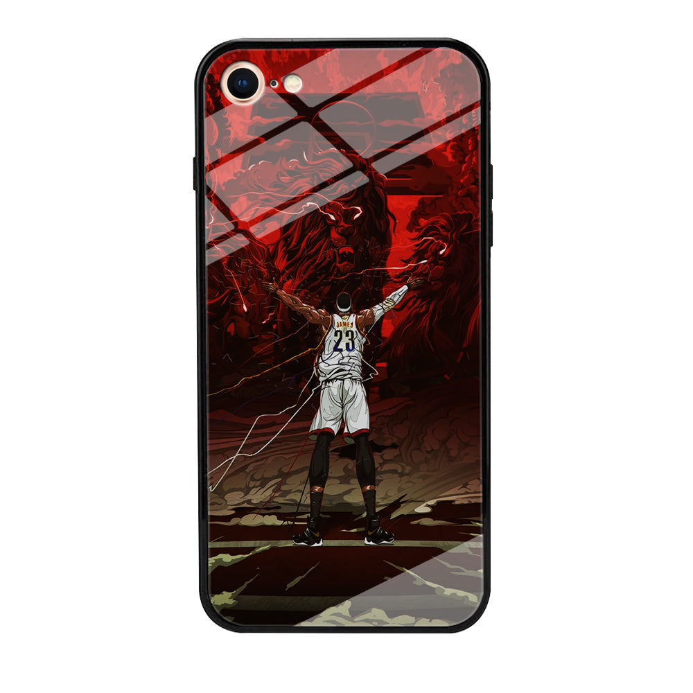 Lebron James Lion Art iPhone 8 Case-Phone Case-Tempered Glass Case-Altracase