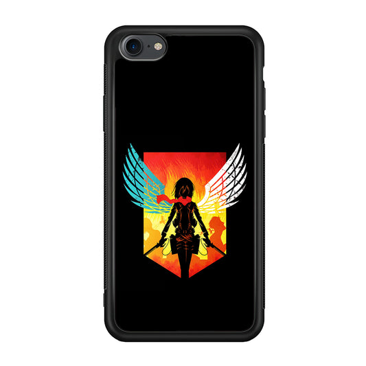Mikasa Ackerman Art iPhone 7 Case-Phone Case-Rubber Black (2D Case)-Altracase