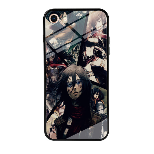 Mikasa Ackerman Collage iPhone 7 Case-Phone Case-Tempered Glass Case-Altracase