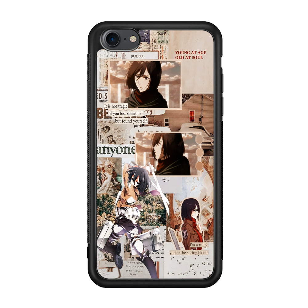Mikasa Attack On Titan Aesthetic iPhone 7 Case-Phone Case-Rubber Black (2D Case)-Altracase