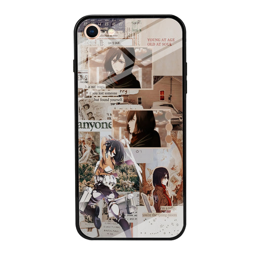 Mikasa Attack On Titan Aesthetic iPhone 7 Case-Phone Case-Tempered Glass Case-Altracase