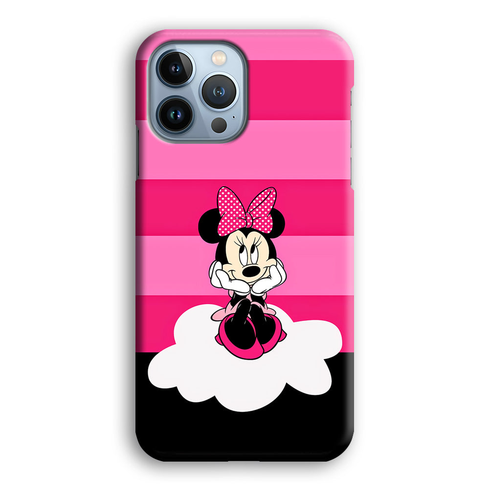 Minnie Mouse Pink Stripe iPhone 14 Pro Case