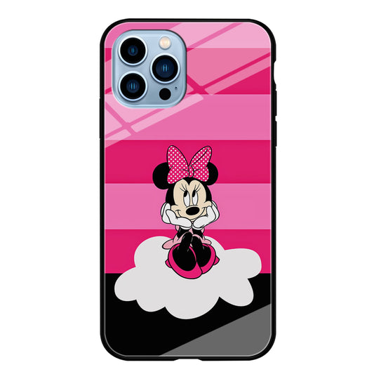 Minnie Mouse Pink Stripe iPhone 14 Pro Case