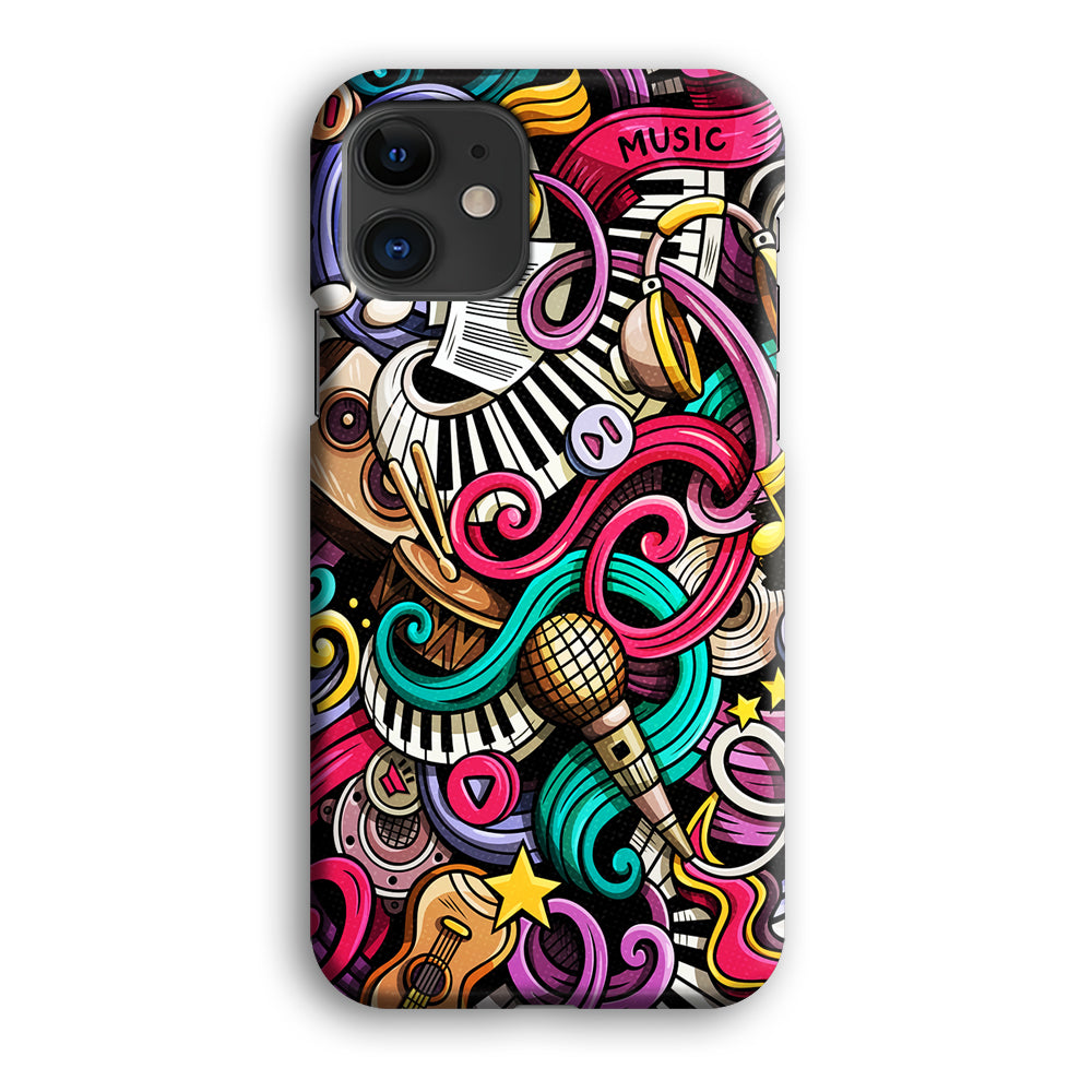 Music Doodle Art iPhone 12 Case