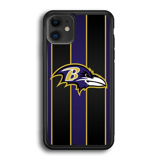 NFL Baltimore Ravens 001 iPhone 12 Case-Phone Case-Rubber Black (2D Case)-Altracase