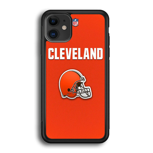 NFL Cleveland Browns 001 iPhone 12 Case-Phone Case-Rubber Black (2D Case)-Altracase
