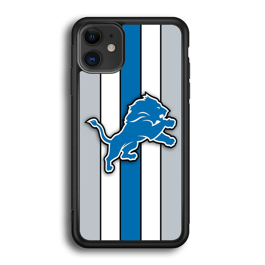 NFL Detroit Lions 001 iPhone 12 Case-Phone Case-Rubber Black (2D Case)-Altracase