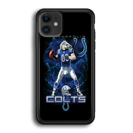 NFL Indianapolis Colts 001 iPhone 12 Case-Phone Case-Rubber Black (2D Case)-Altracase