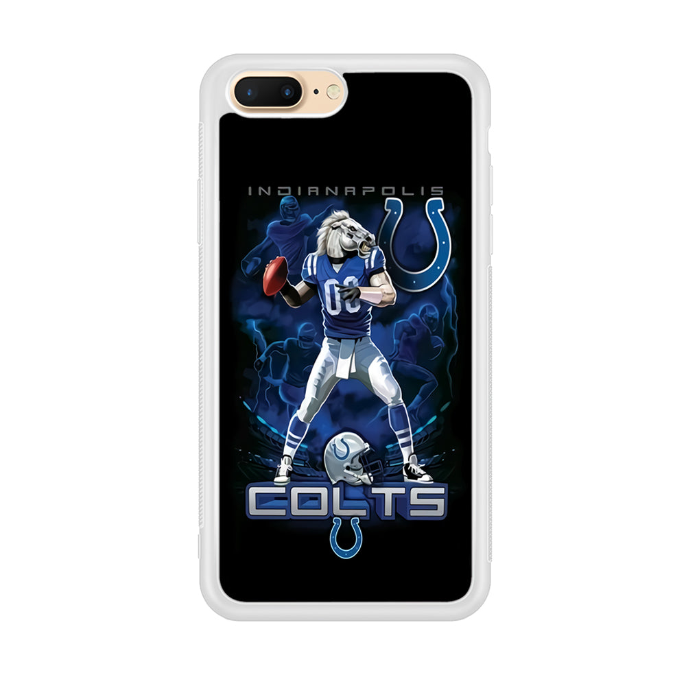 NFL Indianapolis Colts 001 iPhone 7 Plus Case-Phone Case-Rubber White (2D Case)-Altracase