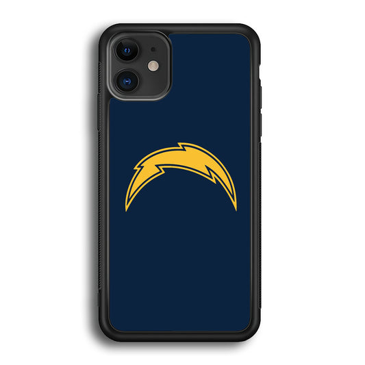 NFL Los Angeles Chargers 001 iPhone 12 Case-Phone Case-Rubber Black (2D Case)-Altracase