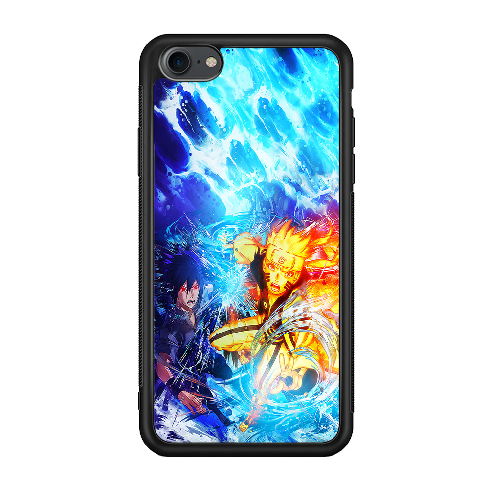 Naruto Sasuke Together iPhone 8 Case-Phone Case-Rubber Black (2D Case)-Altracase