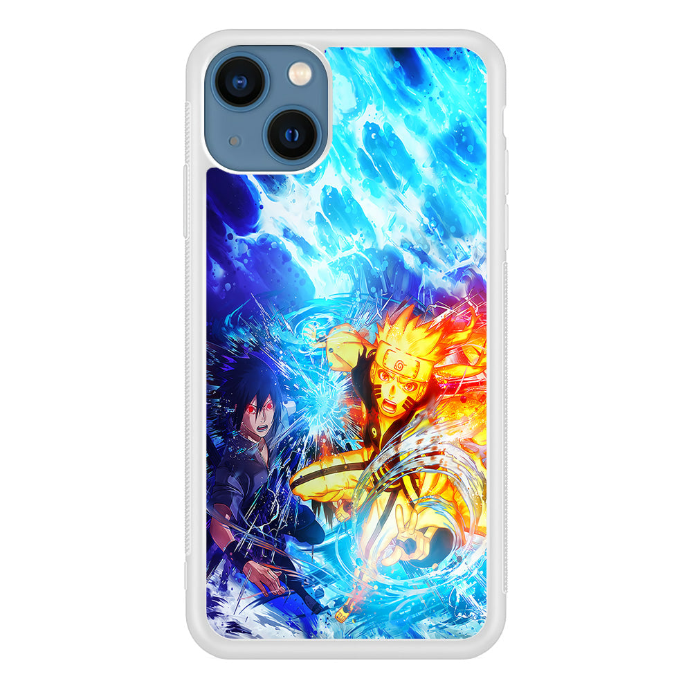 Naruto Sasuke Together iPhone 13 Case-Phone Case-Rubber White (2D Case)-Altracase