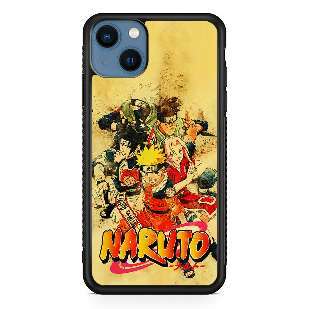 Naruto Shippuden Vintage iPhone 13 Mini Case-Phone Case-Rubber Black (2D Case)-Altracase