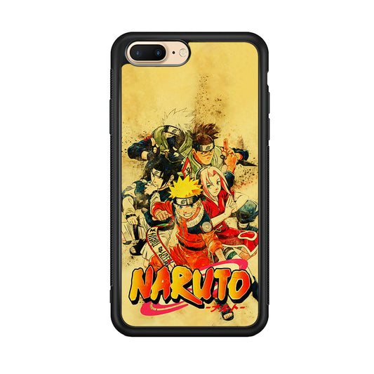 Naruto Shippuden Vintage iPhone 8 Plus Case-Phone Case-Rubber Black (2D Case)-Altracase