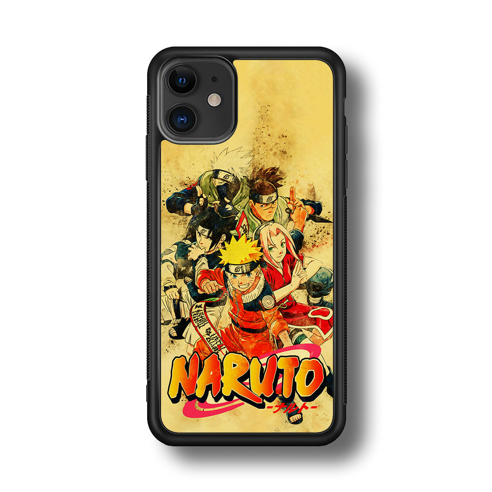 Naruto Shippuden Vintage iPhone 11 Case-Phone Case-Rubber Black (2D Case)-Altracase