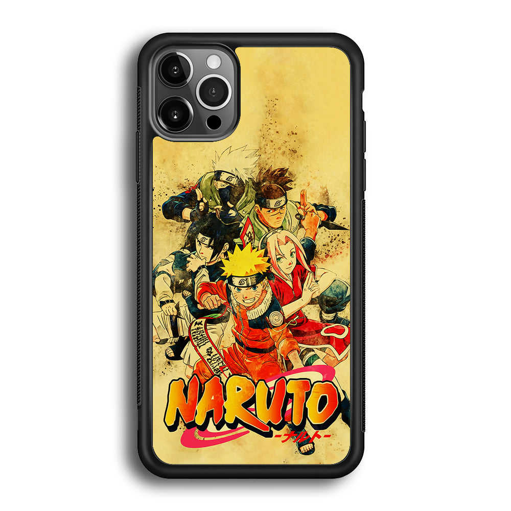 Naruto Shippuden Vintage iPhone 12 Pro Max Case-Phone Case-Rubber Black (2D Case)-Altracase