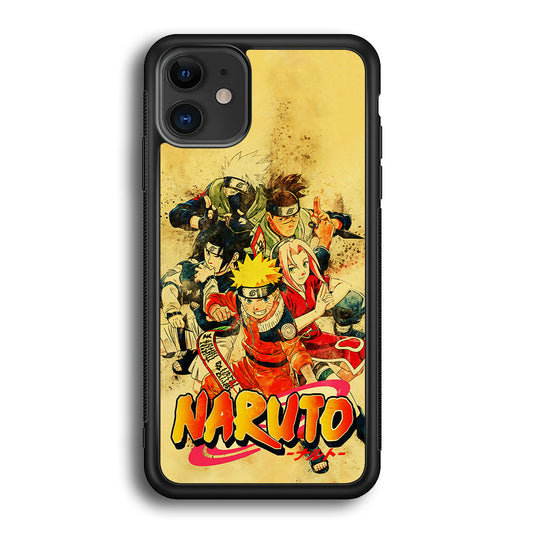 Naruto Shippuden Vintage iPhone 12 Case-Phone Case-Rubber Black (2D Case)-Altracase