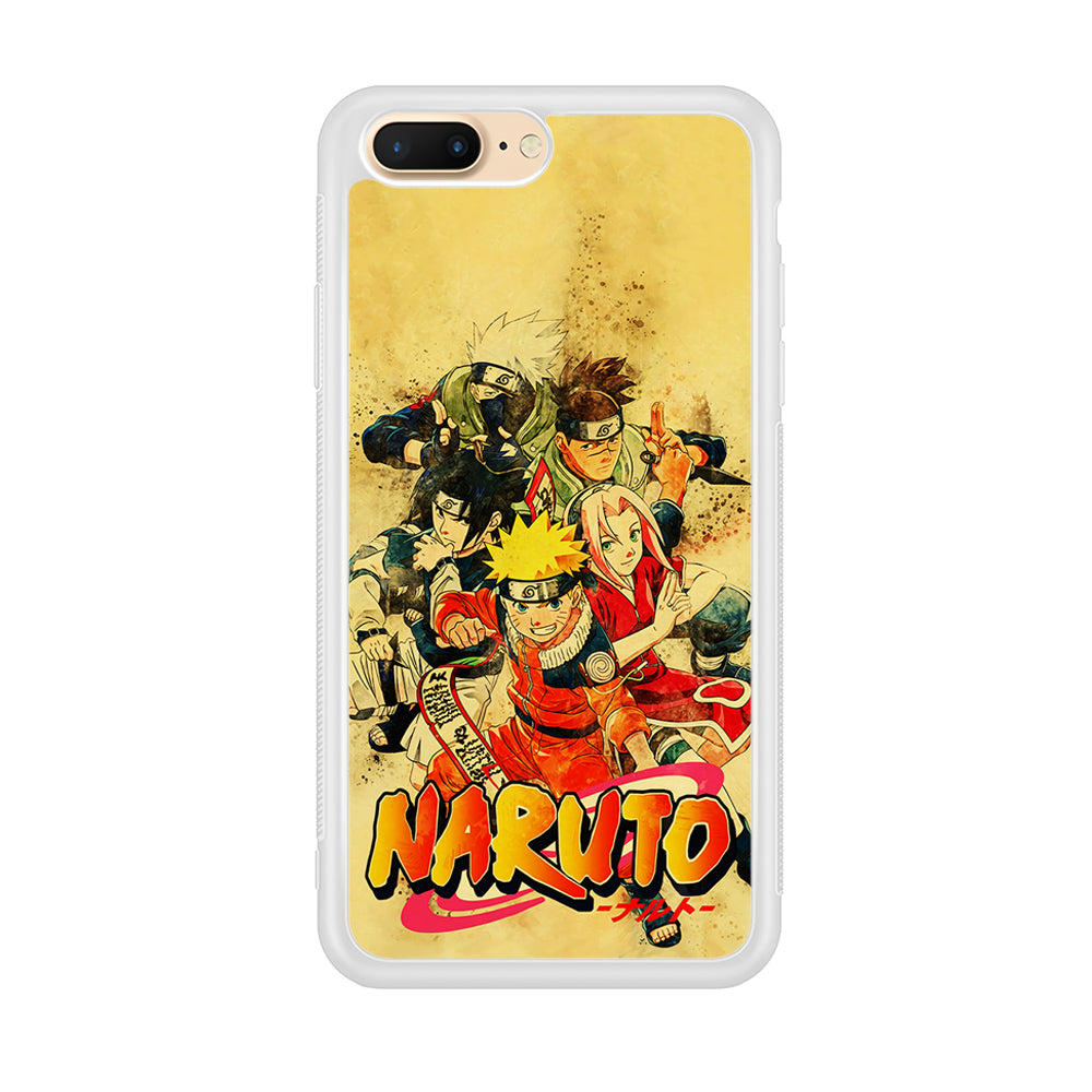 Naruto Shippuden Vintage iPhone 8 Plus Case-Phone Case-Rubber White (2D Case)-Altracase