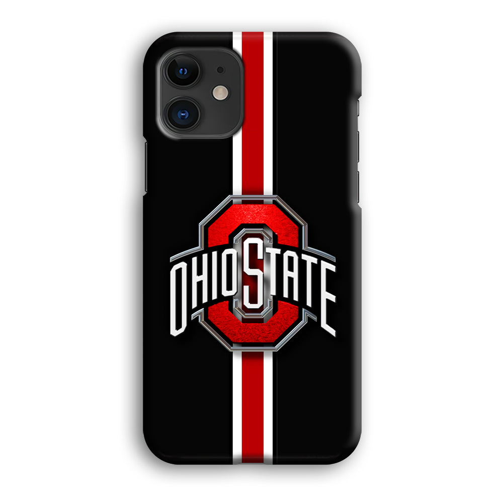 Ohio State White Red Line iPhone 12 Case