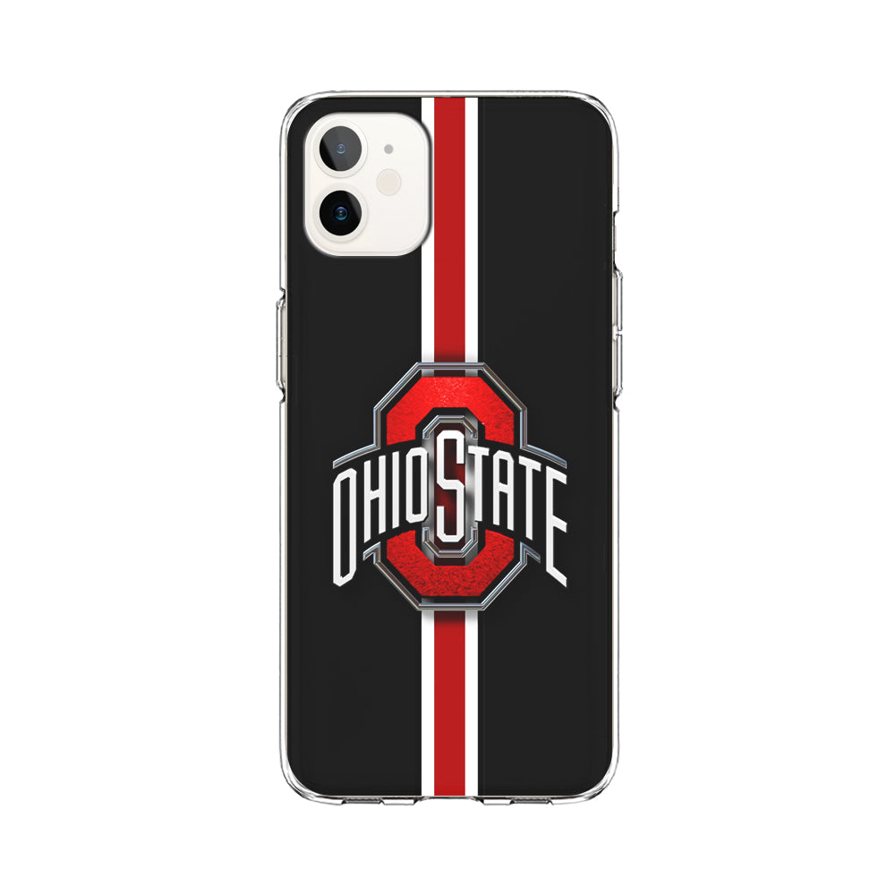 Ohio State White Red Line iPhone 12 Case