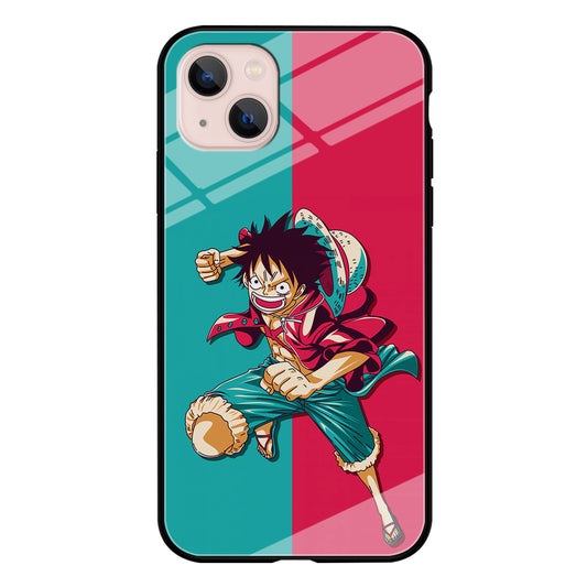 One Piece Luffy Red Blue iPhone 14 Case