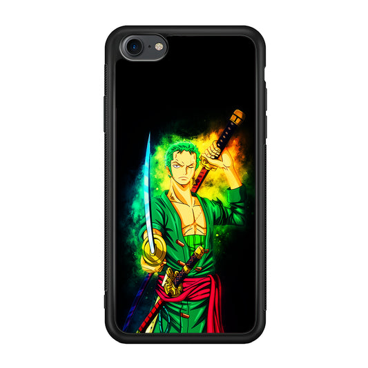 One Piece Roronoa Zoro Art iPhone 7 Case-Phone Case-Rubber Black (2D Case)-Altracase