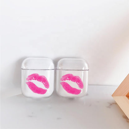 Sexy Pink Lip Hard Plastic Protective Clear Case Cover For Apple Airpods-AirPod Case-Altracase
