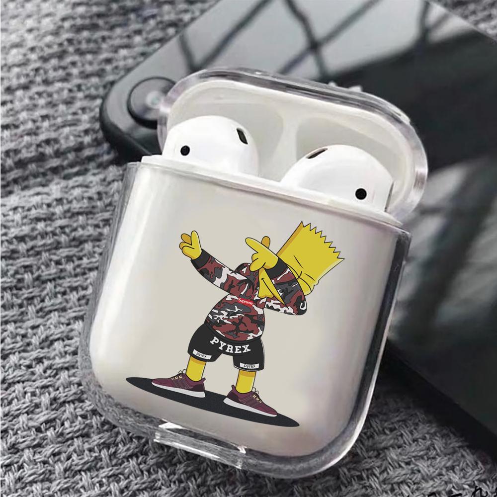 The Simpson Bart Hypebeast Hard Plastic Protective Clear Case Cover For Apple Airpods