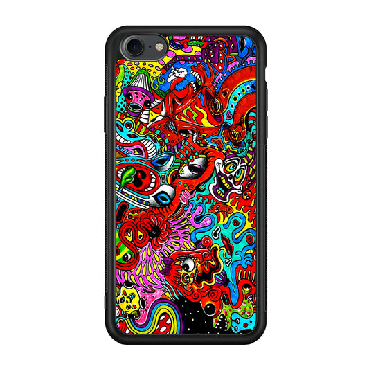 Trippy Aesthetic Colorful iPhone 7 Case-Phone Case-Rubber Black (2D Case)-Altracase