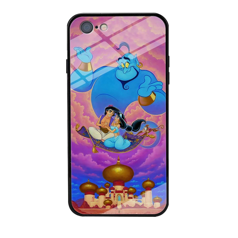 Aladdin iPhone 6 case by Altracase featuring Genie and Aladdin on magic carpet with palace background