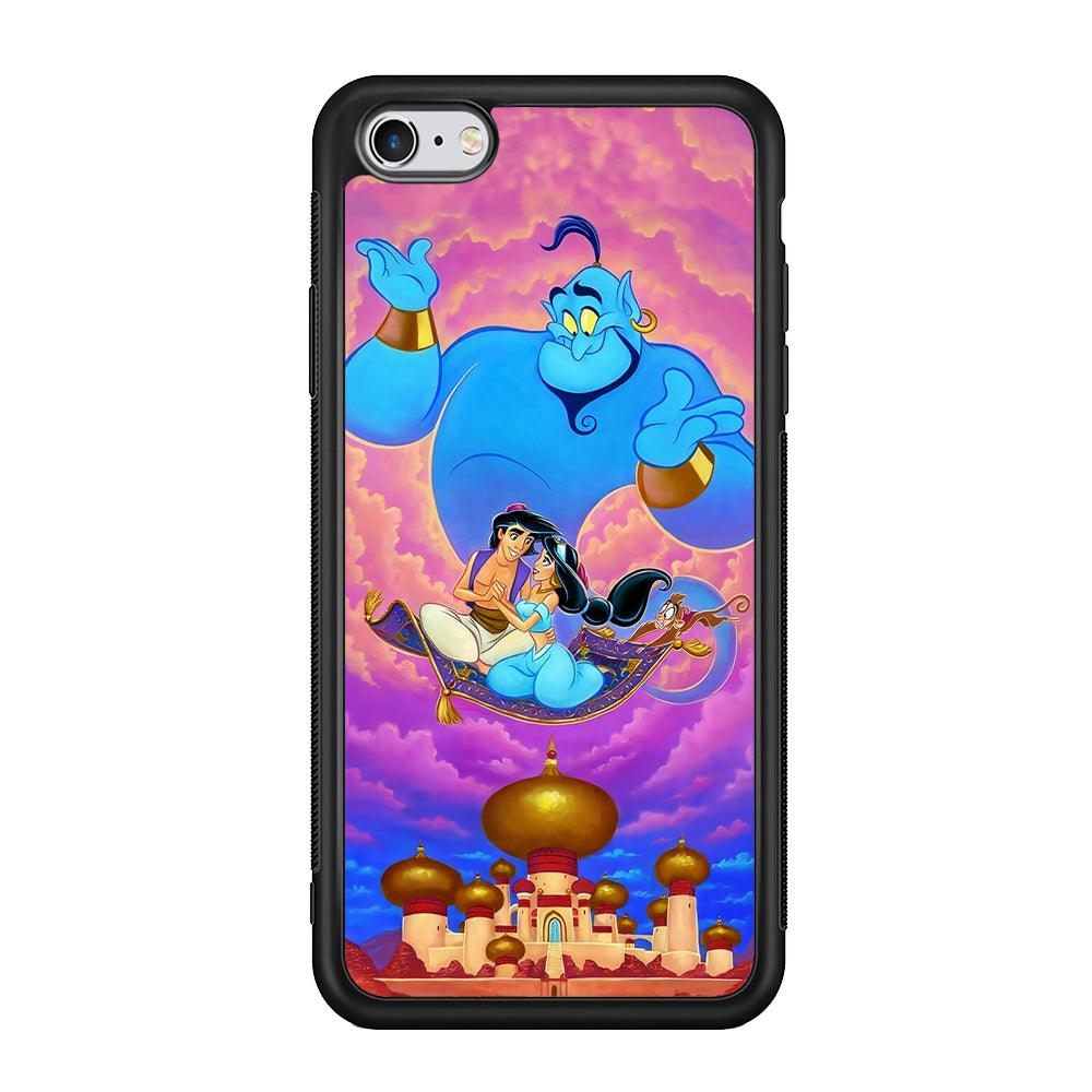 Aladdin iPhone 6 case by Altracase featuring Genie, Aladdin, and Jasmine on a magic carpet with palace background